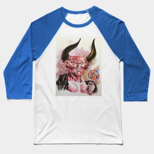 satan enjoys a lollipop devil hail candy legend tim curry Baseball T-Shirt